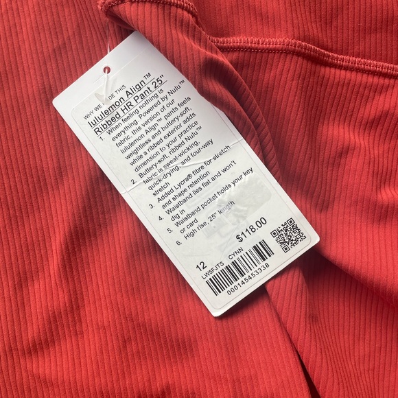 NWT Lululemon Align Ribbed 25” pant - Picture 3 of 7
